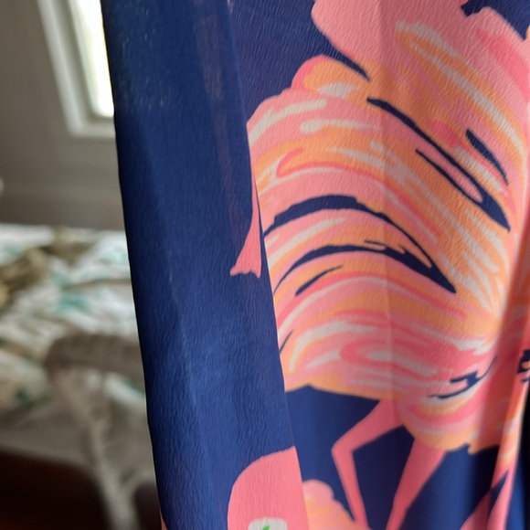 •LILLY PULITZER 100% SILK BLOUSE FLAMINGO PINK•⬇️FINAL PRICE⬇️ - Picture 10 of 11